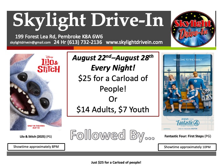 Skylight Drive-In! Disney's Lilo & Stitch Followed By...Fantastic Four: First Steps