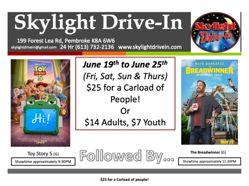 Skylight Drive-In! Toy Story 5 WITH The Breadwinner